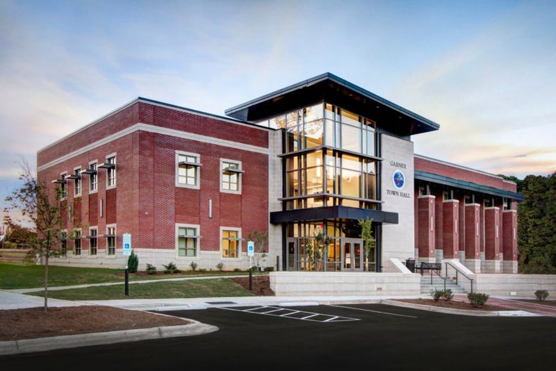 Garner Town Hall exterior building in Garner North Carolina